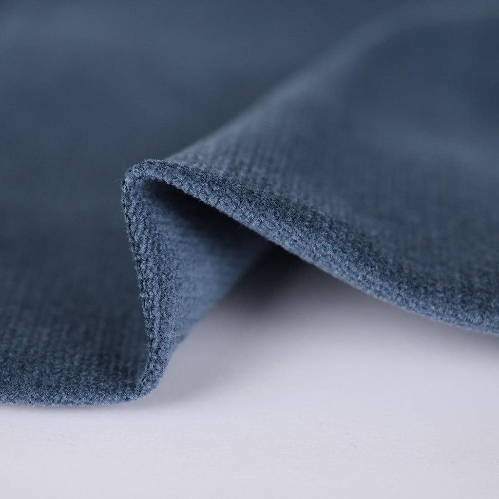 Velvety Pinwale Corduroy in Demin Blue, 21 Wale-Fabric-Frankie Rose Fabrics