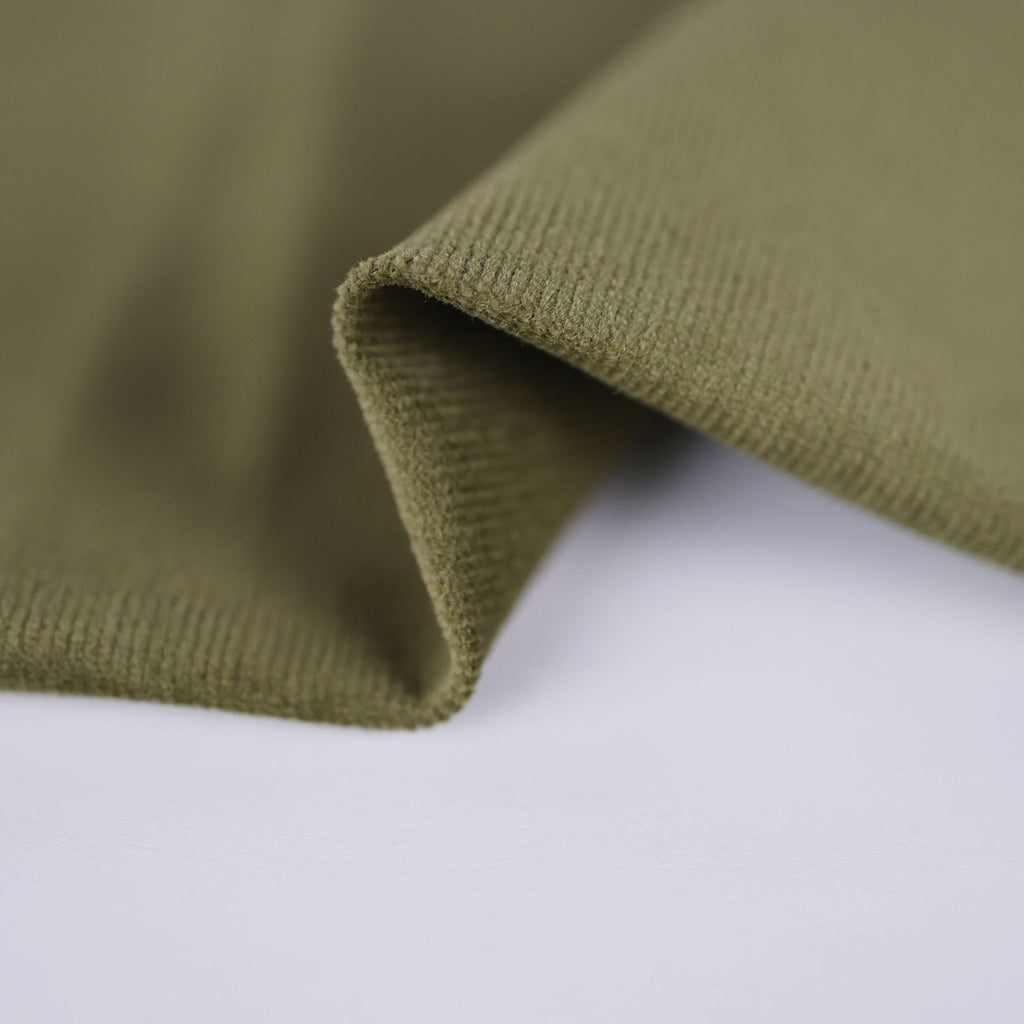 Velvety Pinwale Corduroy in Moss, 21 Wale-Fabric-Frankie Rose Fabrics