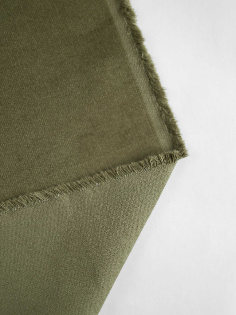 Velvety Pinwale Corduroy in Moss, 21 Wale-Fabric-Frankie Rose Fabrics