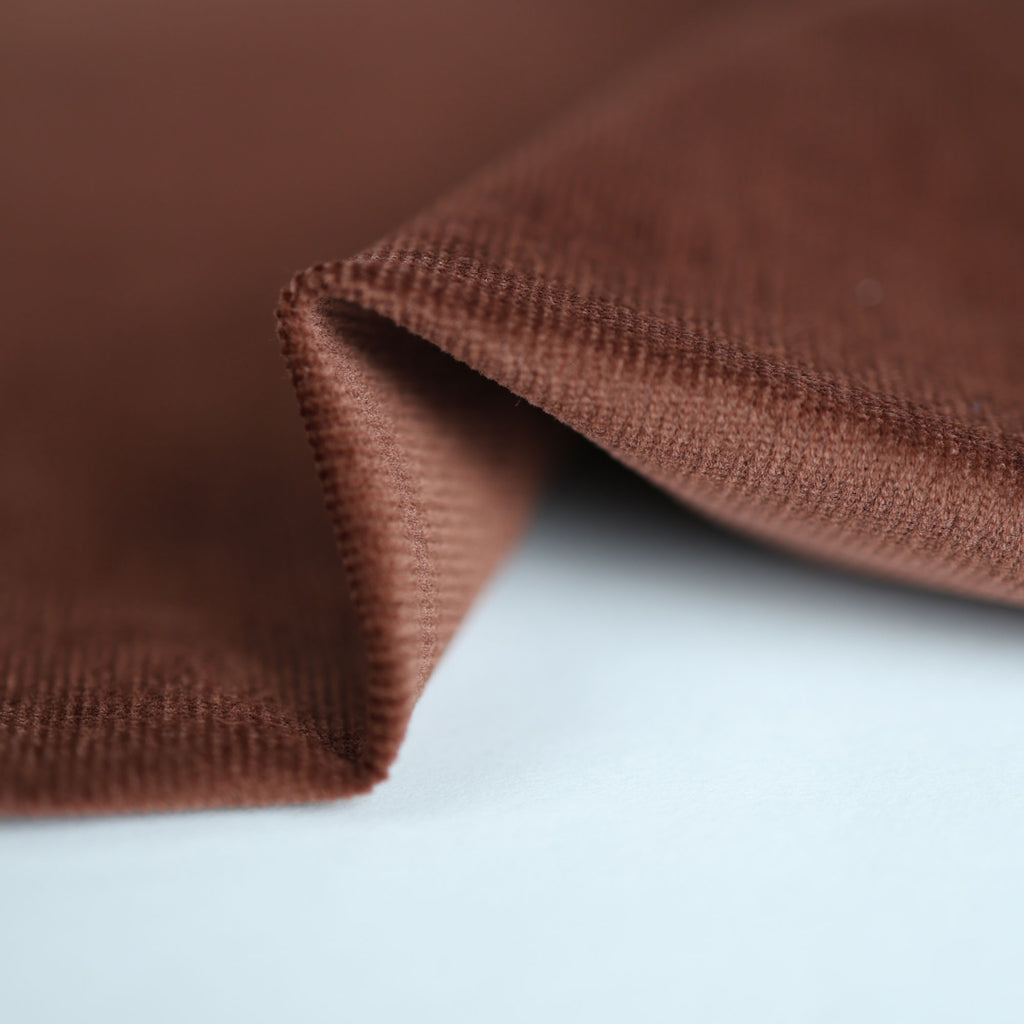 Velvety Pinwale Corduroy in Nutmeg, 21 Wale-Fabric-Frankie Rose Fabrics