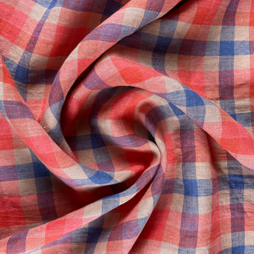 Nova Linen Gingham Fabric-Fabric-Frankie Rose Fabrics