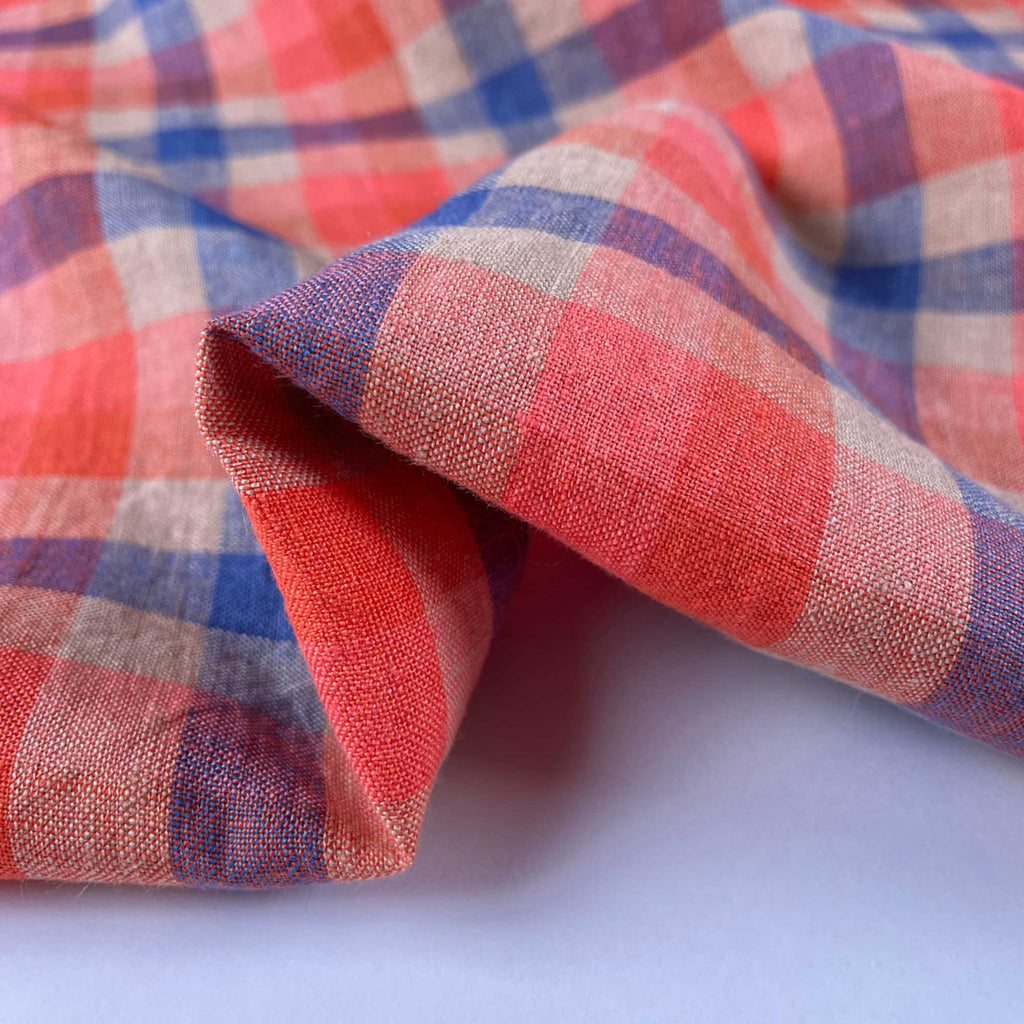 Nova Linen Gingham Fabric-Fabric-Frankie Rose Fabrics