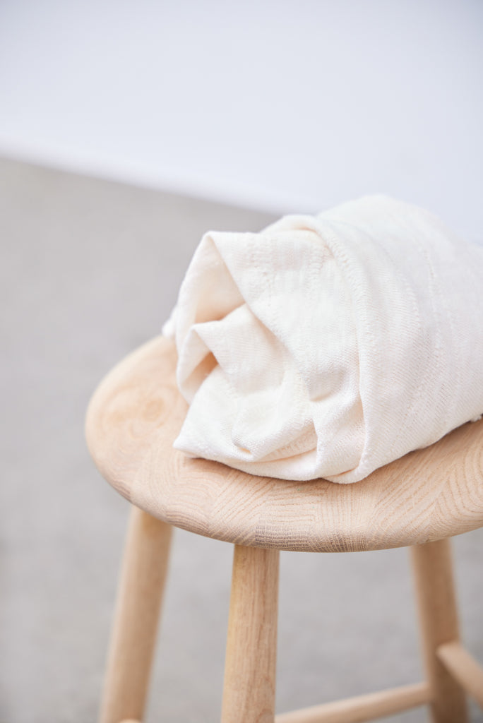 Organic Cotton Slub Sweater Knit in Creamy White-Fabric-Frankie Rose Fabrics