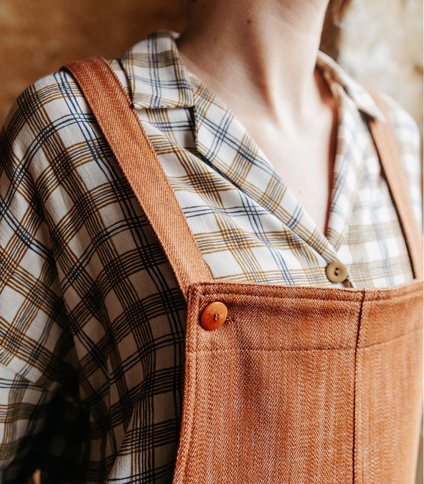 Soft Italian Midweight Denim in Toffee-Fabric-Frankie Rose Fabrics