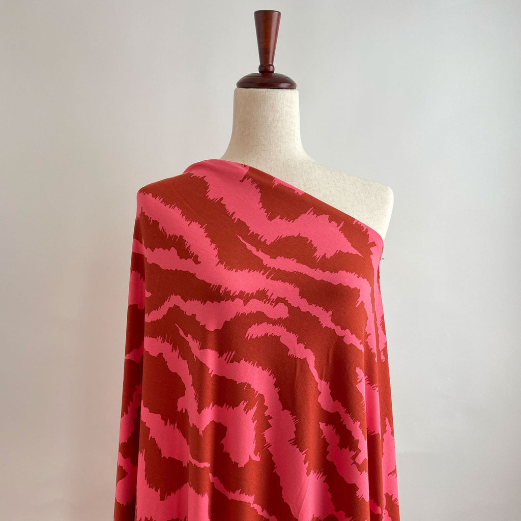 Designer Deadstock Rayon Jersey Fabric in Disco Zebra