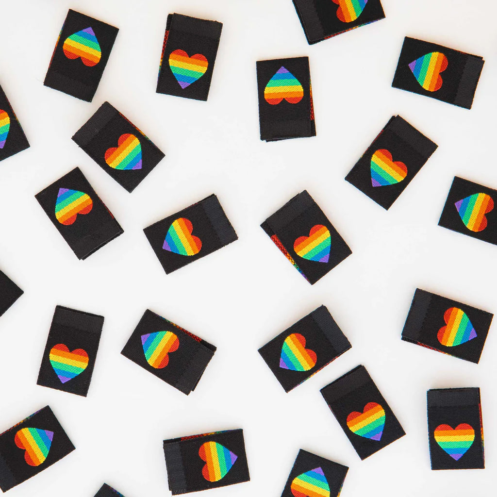 Sew-in Labels by Sarah Hearts | Rainbow Hearts-Label-Frankie Rose Fabrics