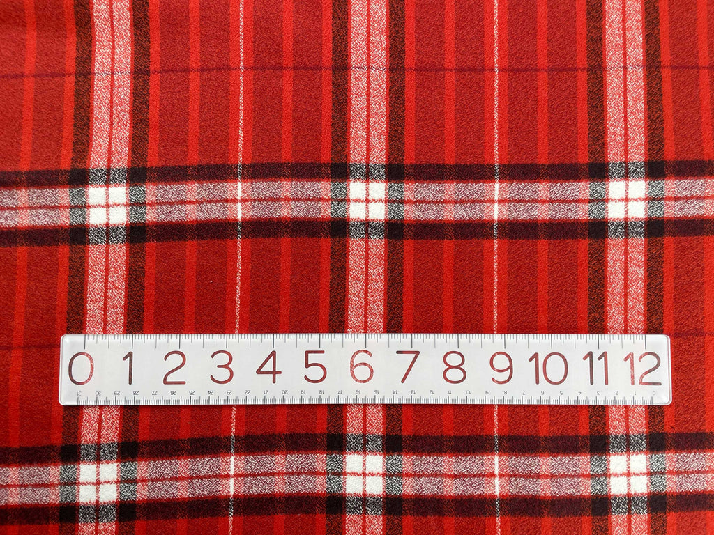 Cozy Organic Cotton Flannel in Red Plaid-Fabric-Frankie Rose Fabrics