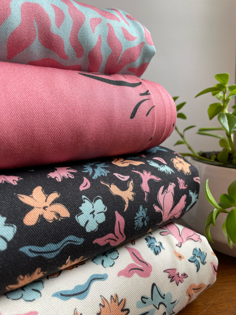Floral Rayon Twill Fabric in Empower | Frankie Rose Fabrics