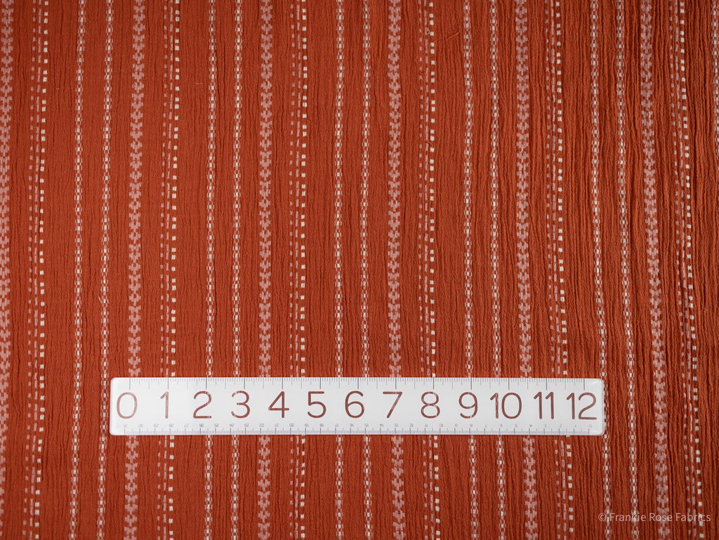 Athena Yarn Dyed Gauze in Sienna-Fabric-Frankie Rose Fabrics