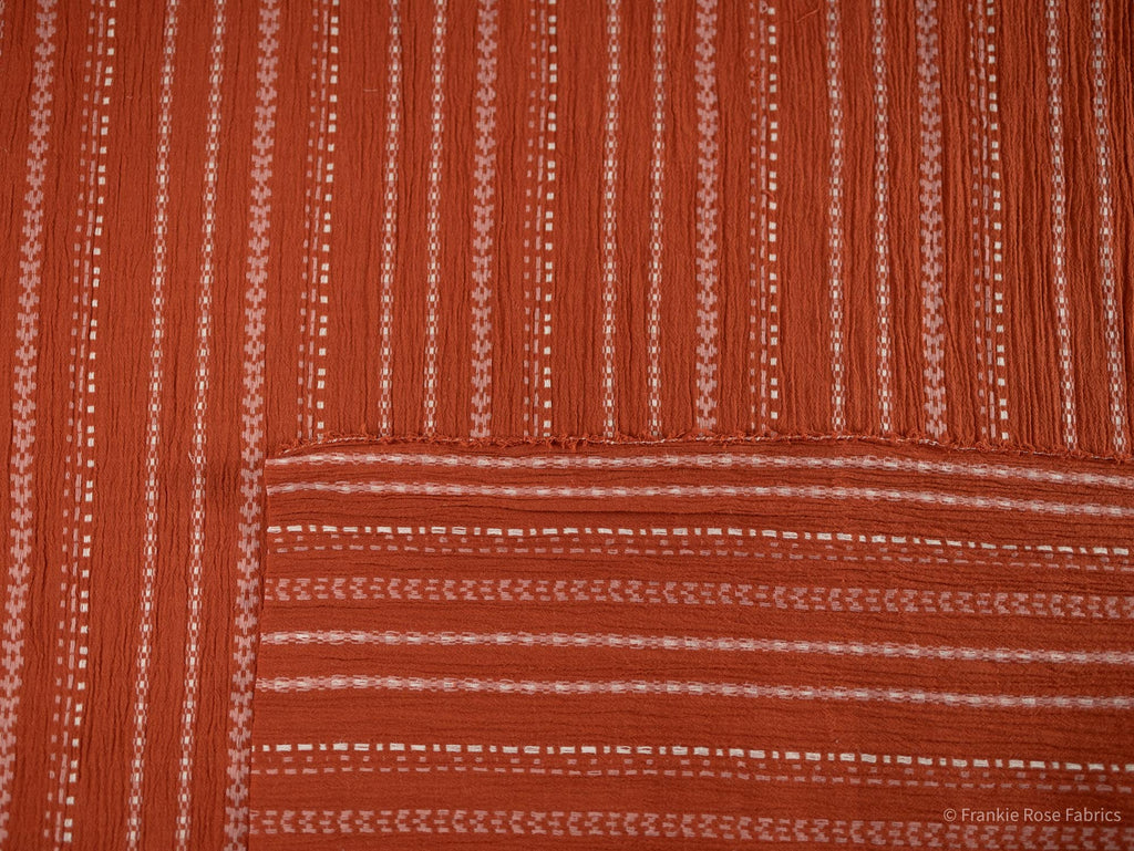 Athena Yarn Dyed Gauze in Sienna-Fabric-Frankie Rose Fabrics