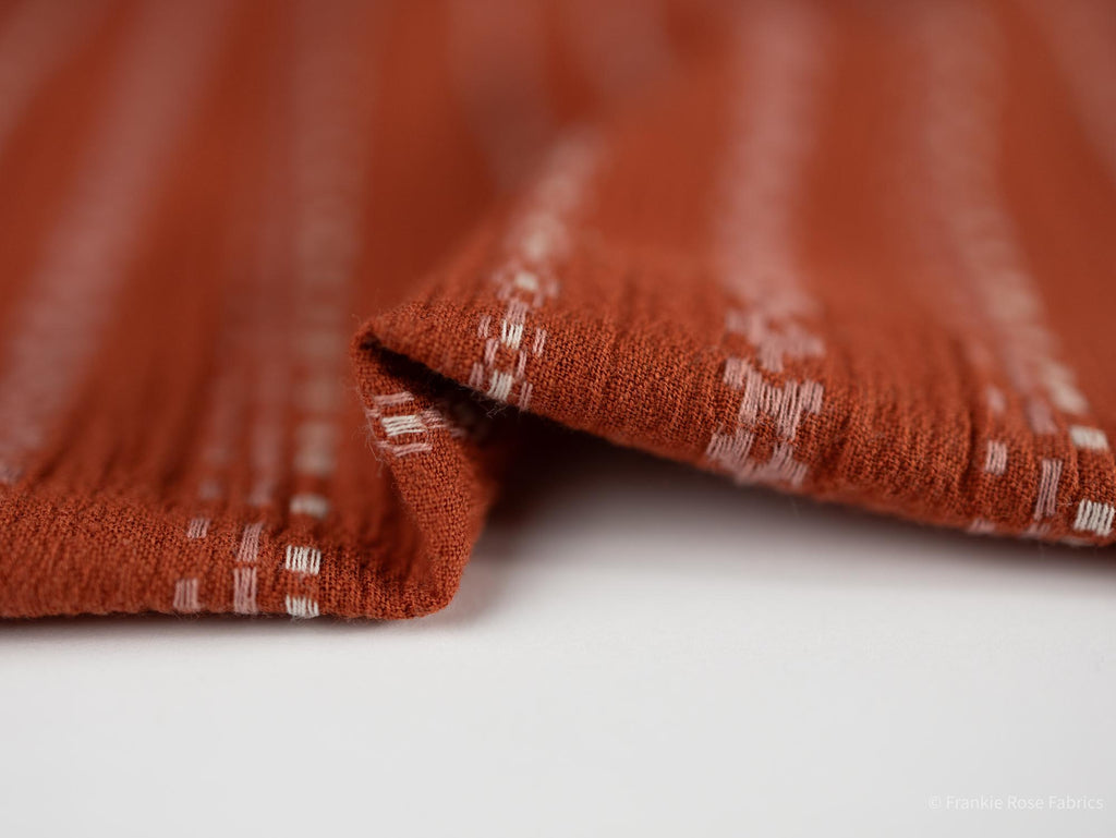 Athena Yarn Dyed Gauze in Sienna-Fabric-Frankie Rose Fabrics