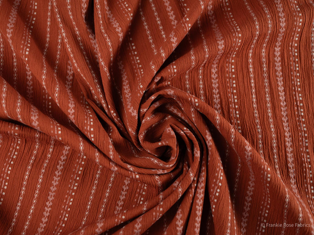 Athena Yarn Dyed Gauze in Sienna-Fabric-Frankie Rose Fabrics