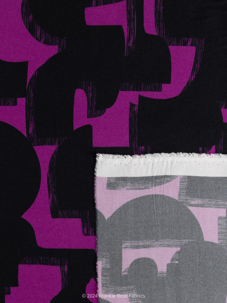 Ecovero Viscose Crepe in Géo Aster-Fabric-Frankie Rose Fabrics