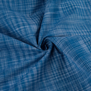 Handwoven Yarn Dyed Cotton Fabric in Blue