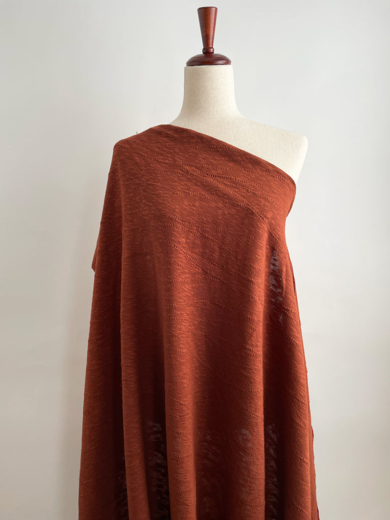 Organic Cotton Slub Sweater Knit in Cinnamon-Fabric-Frankie Rose Fabrics