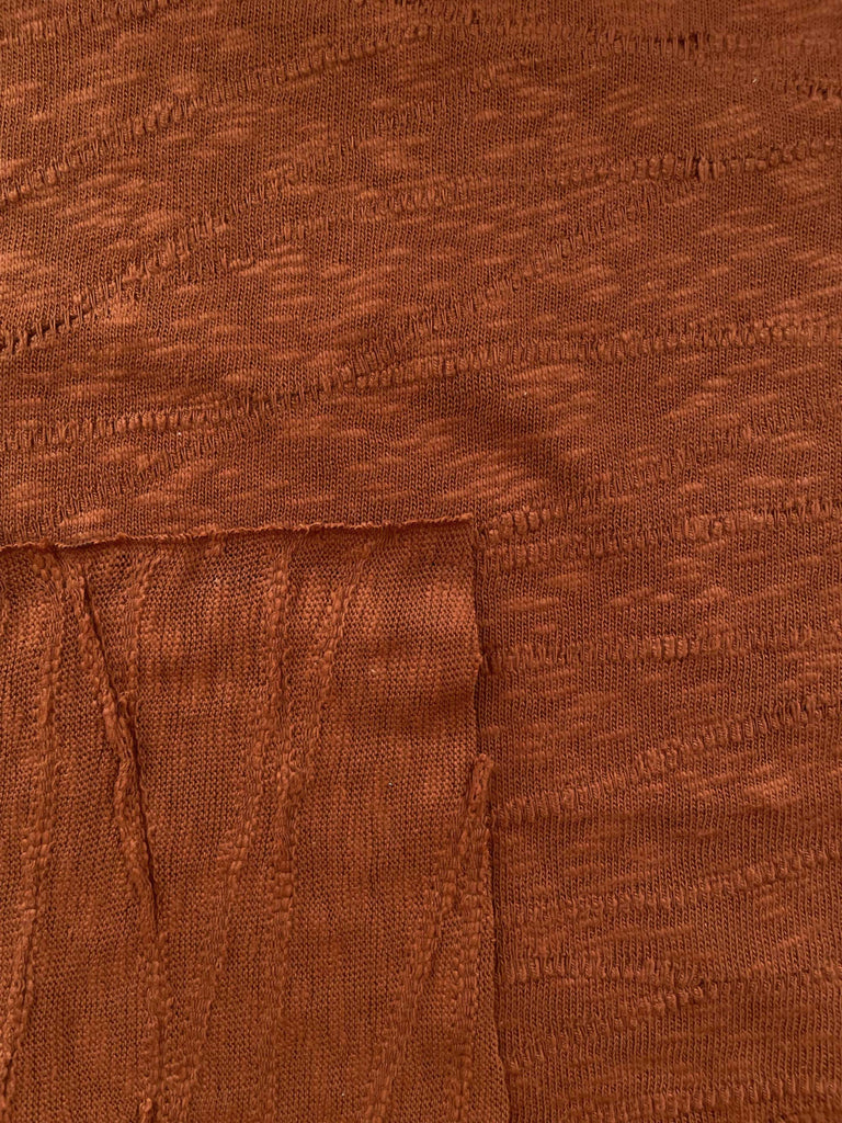 Organic Cotton Slub Sweater Knit in Cinnamon-Fabric-Frankie Rose Fabrics