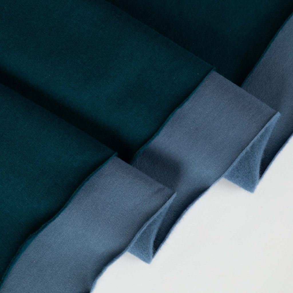 Bamboo Cotton Dream Fleece in Peacock-Fabric-Frankie Rose Fabrics