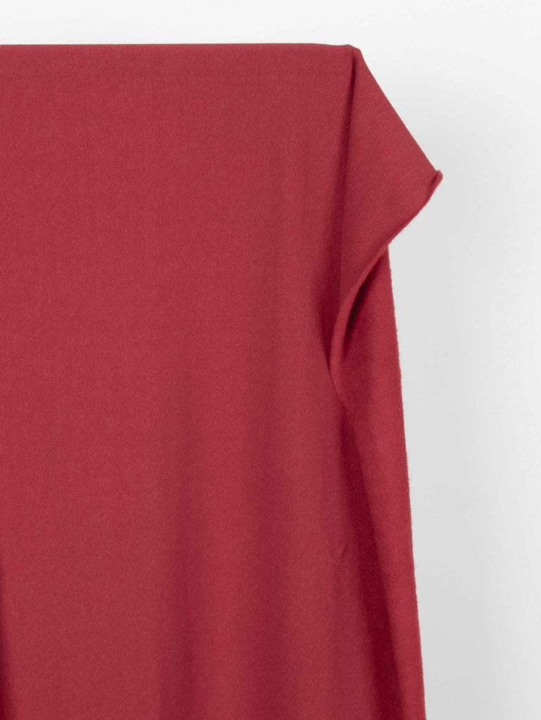 Bamboo Cotton Dream Fleece in Deep Red-Fabric-Frankie Rose Fabrics