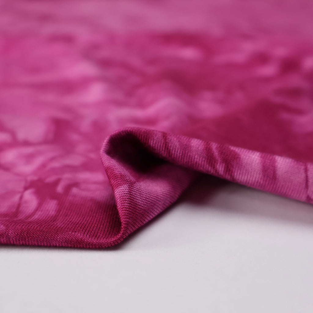 Flowy Bamboo Tie Dye Jersey in Bordeaux-Fabric-Frankie Rose Fabrics