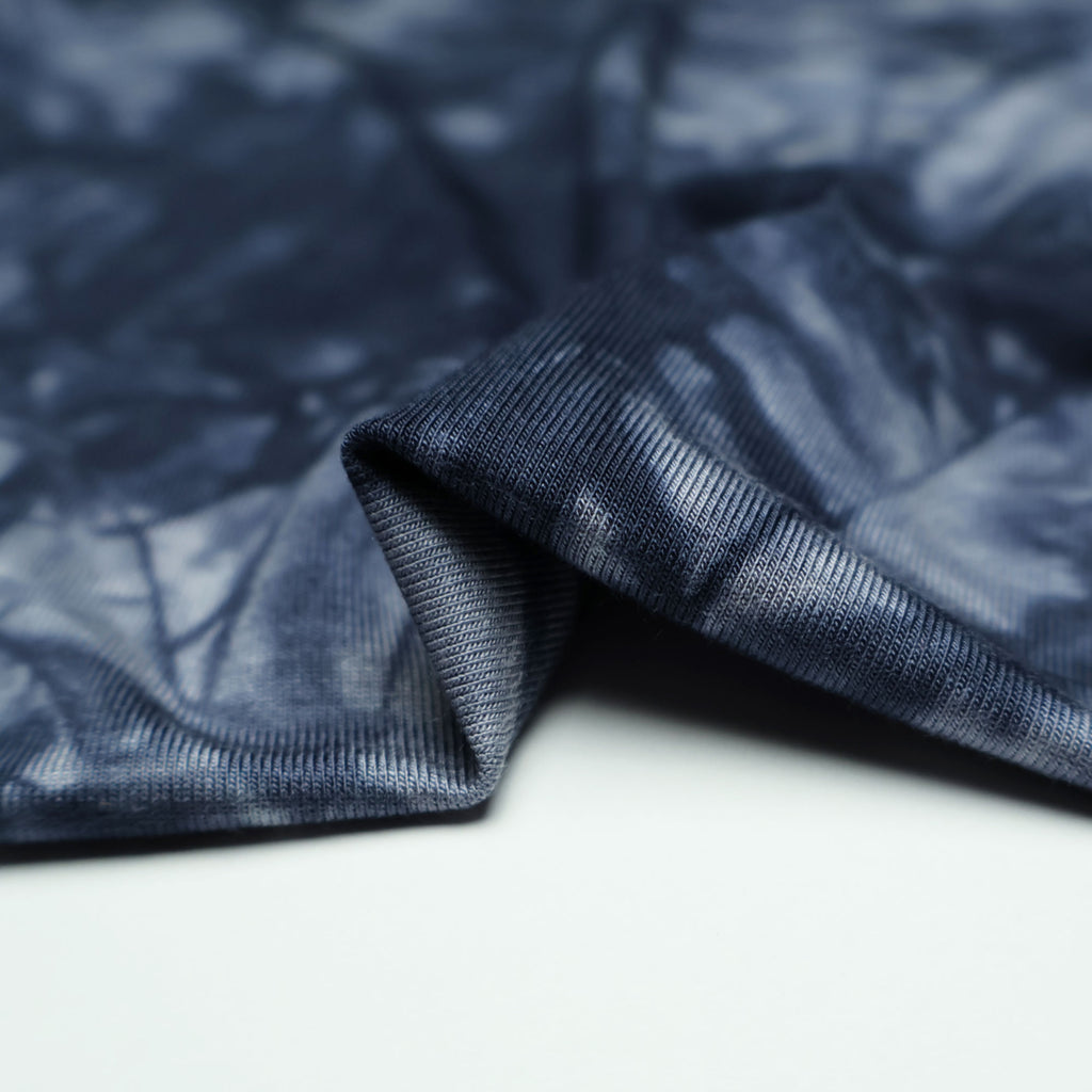 Flowy Bamboo Tie Dye Jersey in Navy-Fabric-Frankie Rose Fabrics