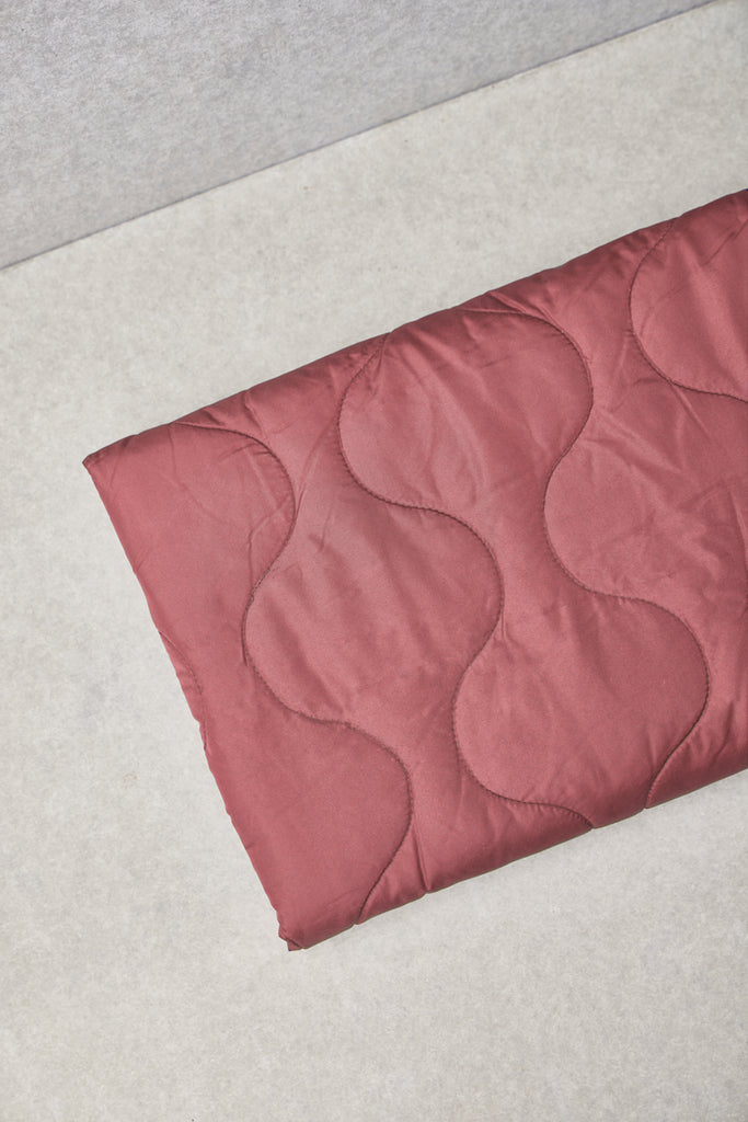 Thermal Quilted Fabric in Rosewood Waves by Mind the Maker-Fabric-Frankie Rose Fabrics