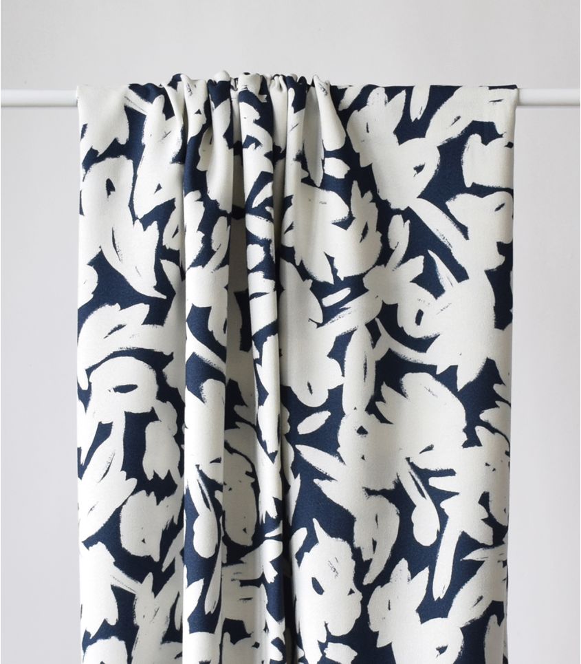 French Viscose Crepe in Shadow Night-Fabric-Frankie Rose Fabrics