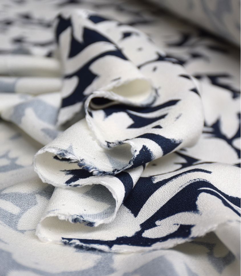 French Viscose Crepe in Shadow Night-Fabric-Frankie Rose Fabrics