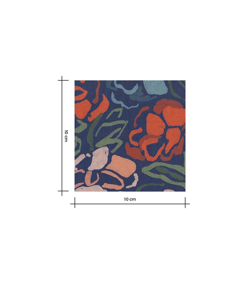 French Viscose Challis in Roseraie Midnight-Fabric-Frankie Rose Fabrics