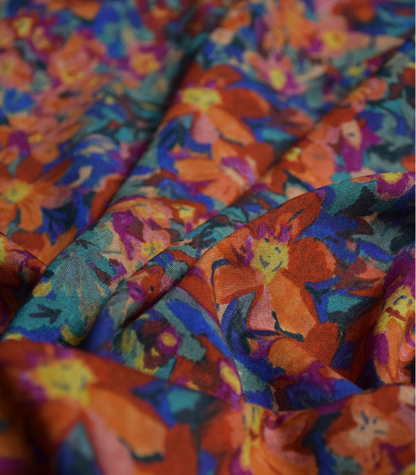 French Floral Rayon Fabric in Simone | Frankie Rose Fabrics