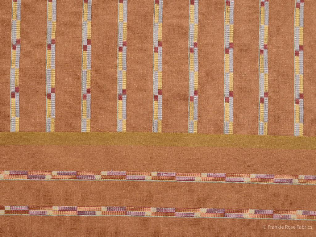 Track Stripe Cotton in Umber-Fabric-Frankie Rose Fabrics