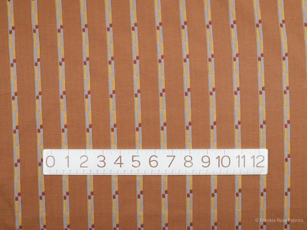 Track Stripe Cotton in Umber-Fabric-Frankie Rose Fabrics