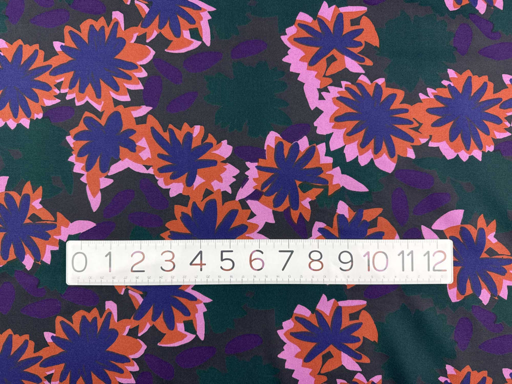 Lightweight Viscose Fabric in Waterlily Night-Fabric-Frankie Rose Fabrics