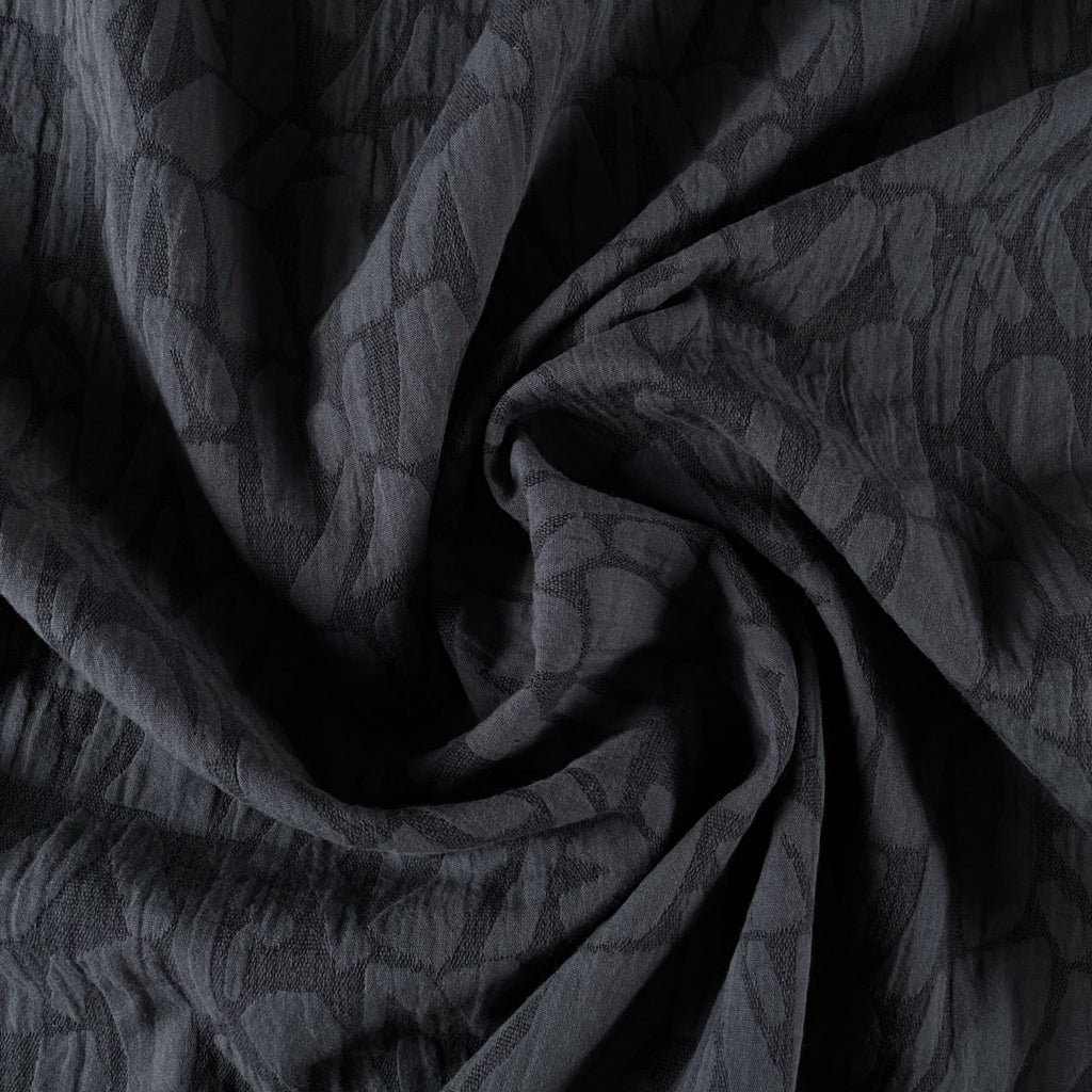 Weston Linen Cotton Jacquard in Iron-Fabric-Frankie Rose Fabrics