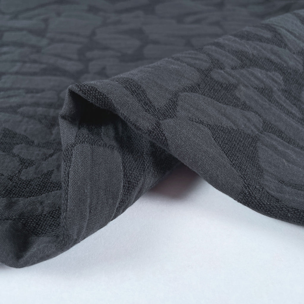 Weston Linen Cotton Jacquard in Iron-Fabric-Frankie Rose Fabrics