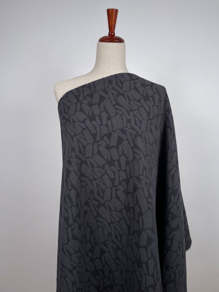 Weston Linen Cotton Jacquard in Iron-Fabric-Frankie Rose Fabrics