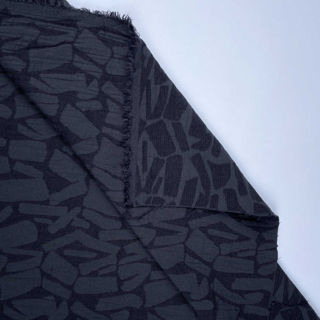 Weston Linen Cotton Jacquard in Iron-Fabric-Frankie Rose Fabrics