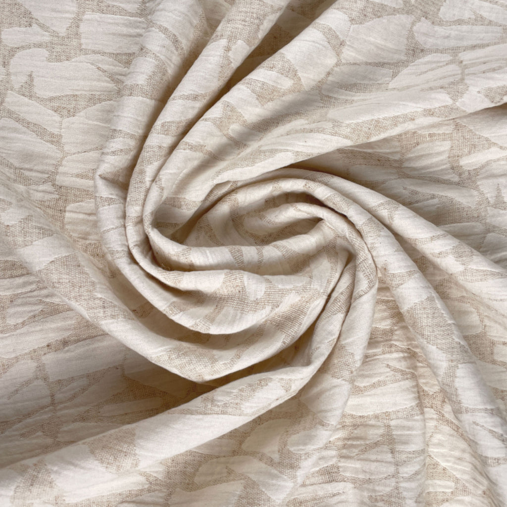 Weston Linen Cotton Jacquard in Oatmeal-Fabric-Frankie Rose Fabrics