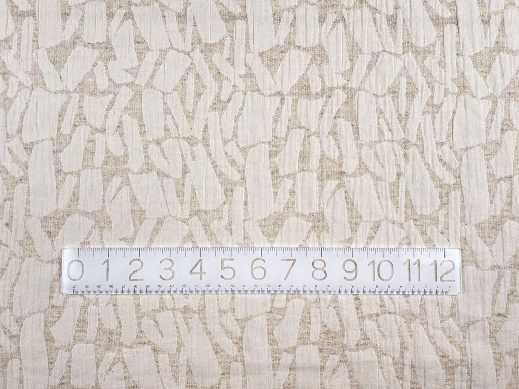 Weston Linen Cotton Jacquard in Oatmeal-Fabric-Frankie Rose Fabrics