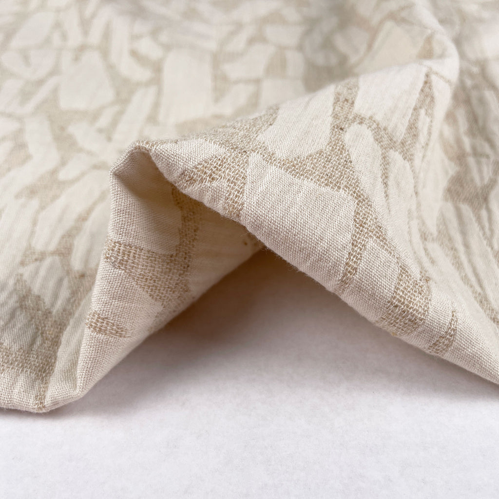 Weston Linen Cotton Jacquard in Oatmeal-Fabric-Frankie Rose Fabrics