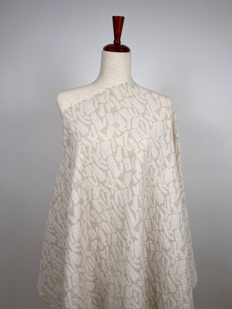 Weston Linen Cotton Jacquard in Oatmeal-Fabric-Frankie Rose Fabrics