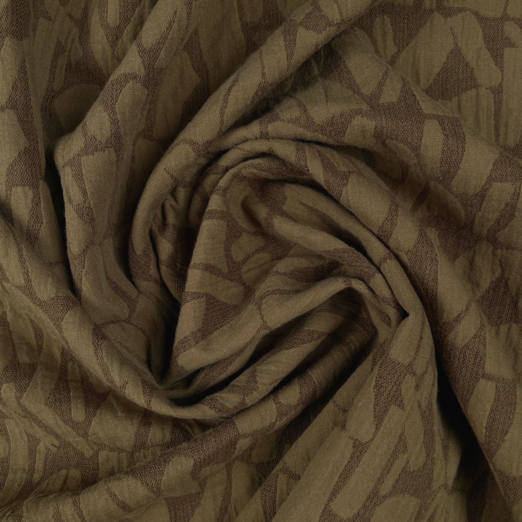 Weston Linen Cotton Jacquard in Olive-Fabric-Frankie Rose Fabrics