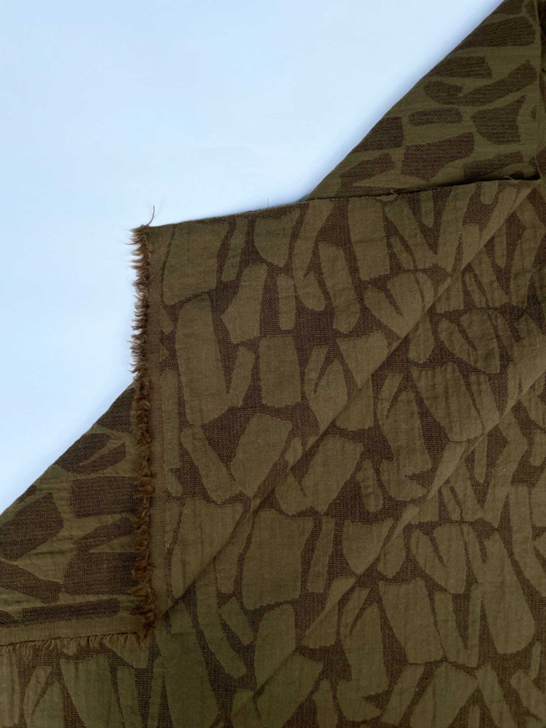 Weston Linen Cotton Jacquard in Olive-Fabric-Frankie Rose Fabrics