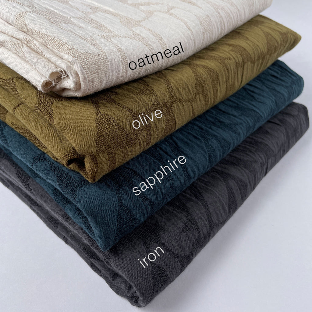 Weston Linen Cotton Jacquard in Iron-Fabric-Frankie Rose Fabrics