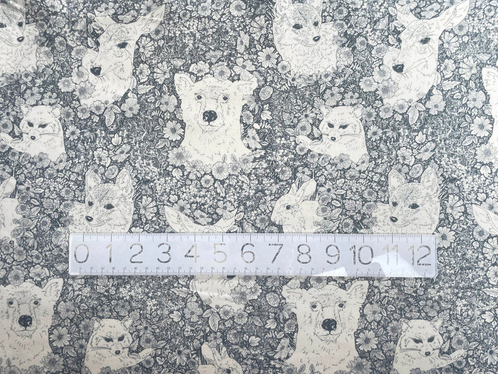 Cotton Flannel Fabric in Walking With Bear-Fabric-Frankie Rose Fabrics
