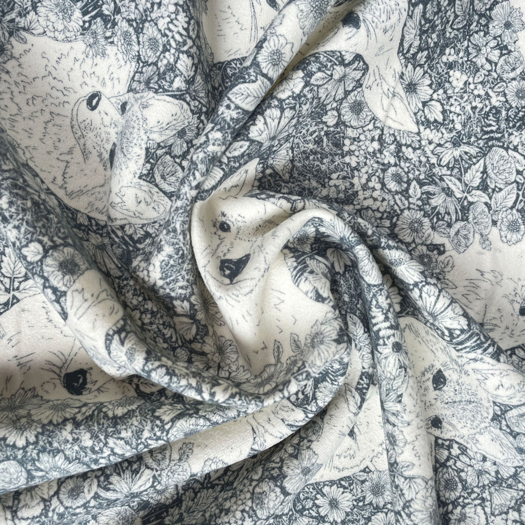 Cotton Flannel Fabric in Walking With Bear-Fabric-Frankie Rose Fabrics