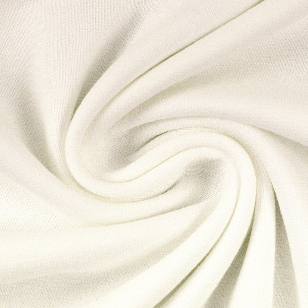 Cotton French Terry Fabric in Cream | Frankie Rose Fabrics