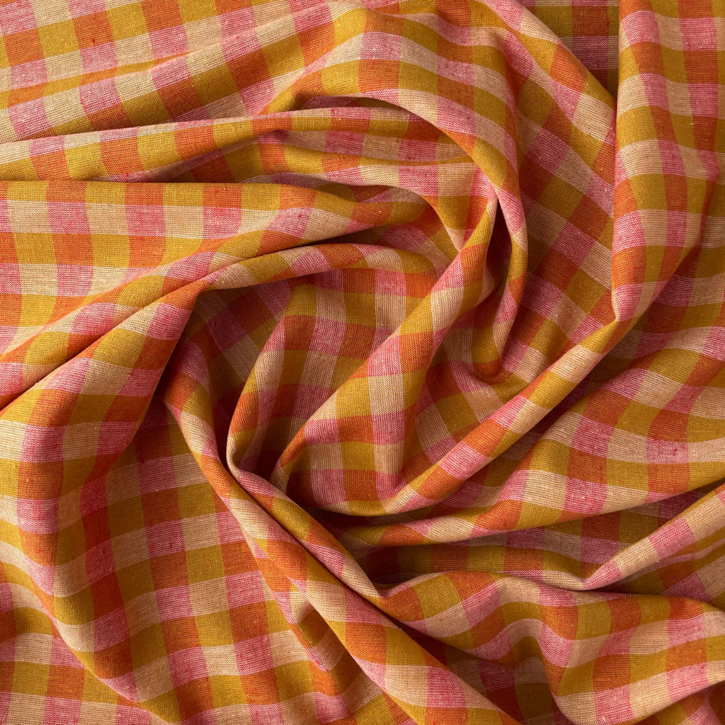 Rhubarb & Custard Linen Cotton Check from Merchant & Mills