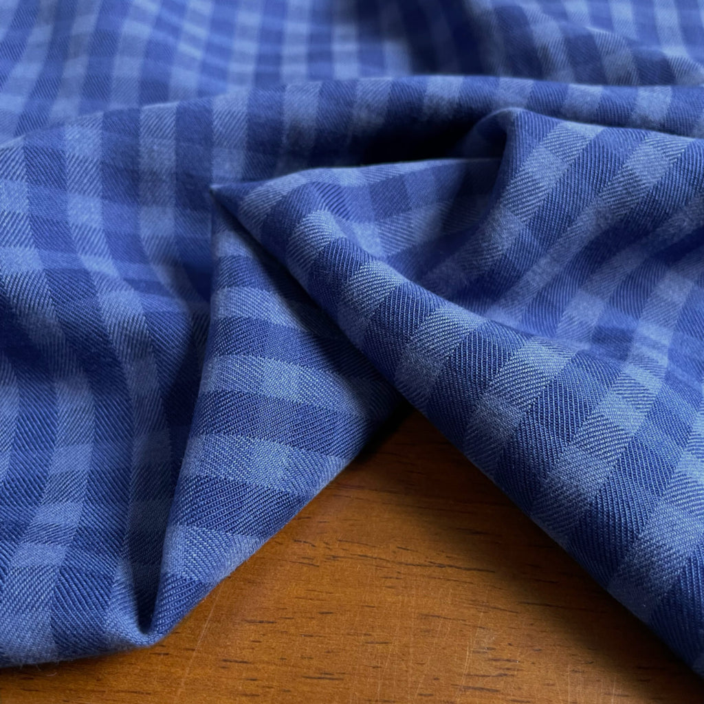 Indigo Blue Gingham Check TENCEL™ | Frankie Rose Fabrics