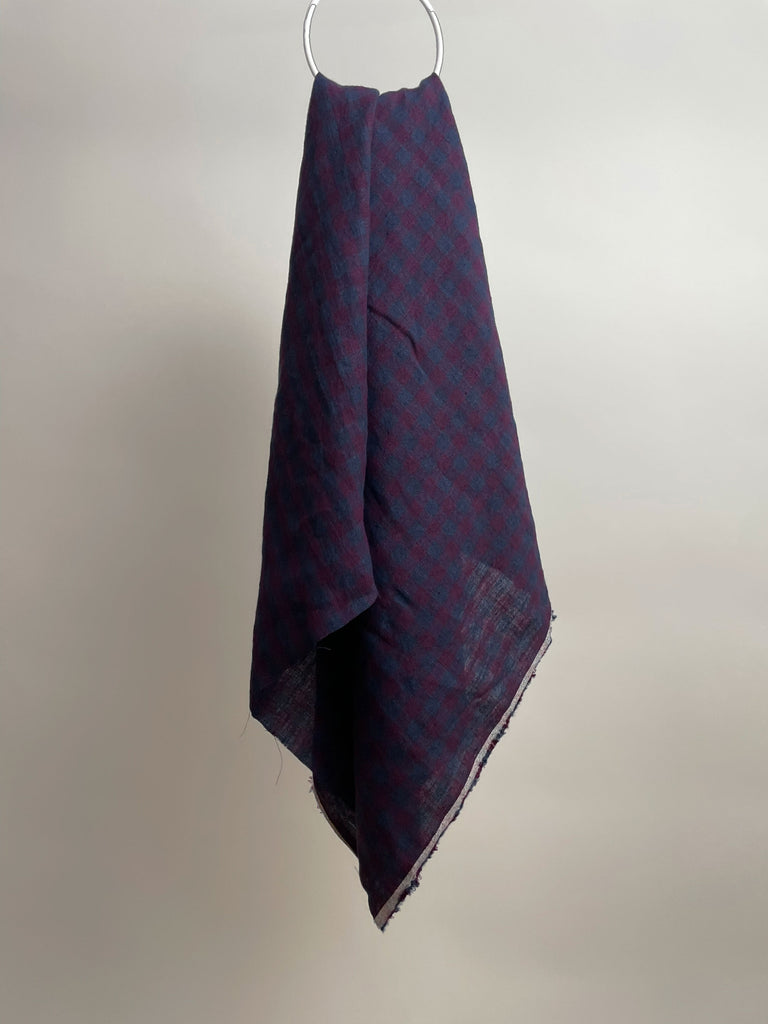 Winter Hymn Laundered Linen Gingham Check Fabric-Fabric-Frankie Rose Fabrics