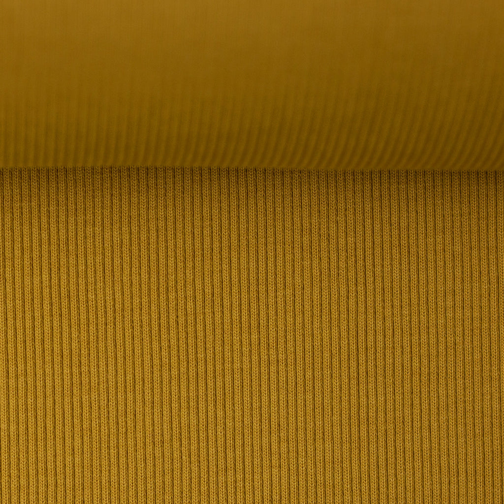 Rib Knit Fabric for cuffs in Mustard | Frankie Rose Fabrics